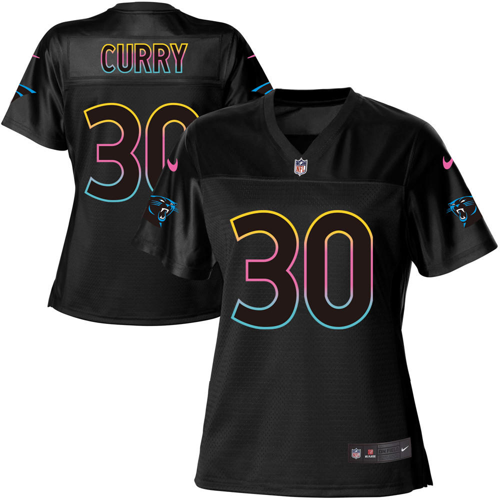 Women's Game Stephen Curry Nike Jersey Black - #30 Fashion NFL Carolina Panthers